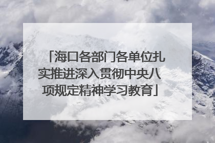 海口各部门各单位扎实推进深入贯彻中央八项规定精神学习教育