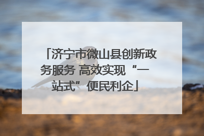 济宁市微山县创新政务服务 高效实现“一站式”便民利企