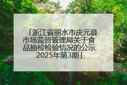浙江省丽水市庆元县市场监督管理局关于食品抽检检验情况的公示2025年第3期