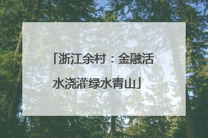 浙江余村：金融活水浇灌绿水青山