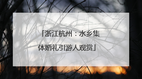 浙江杭州：水乡集体婚礼引游人观赏