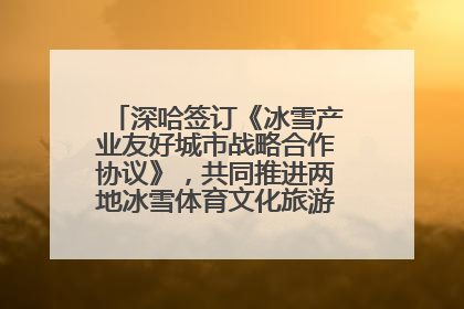 深哈签订《冰雪产业友好城市战略合作协议》，共同推进两地冰雪体育文化旅游高质量发展