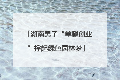 湖南男子“单腿创业”撑起绿色园林梦