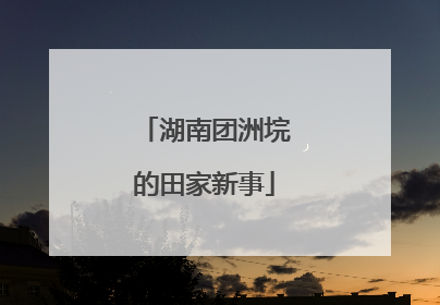湖南团洲垸的田家新事