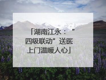 湖南江永：“四级联动”送医上门温暖人心