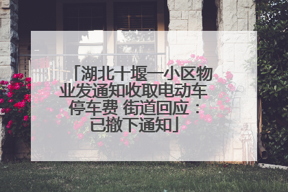 湖北十堰一小区物业发通知收取电动车停车费 街道回应：已撤下通知
