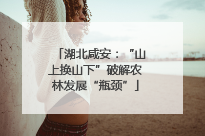 湖北咸安：“山上换山下”破解农林发展“瓶颈”