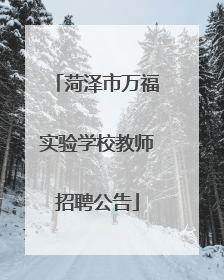 菏泽市万福实验学校教师招聘公告