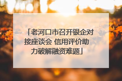 老河口市召开银企对接座谈会 信用评价助力破解融资难题