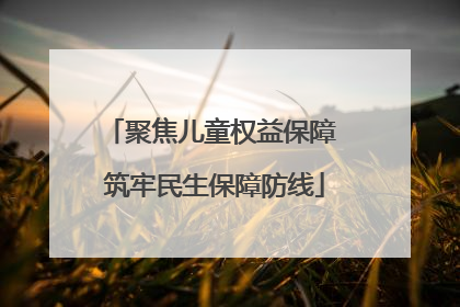 聚焦儿童权益保障 筑牢民生保障防线