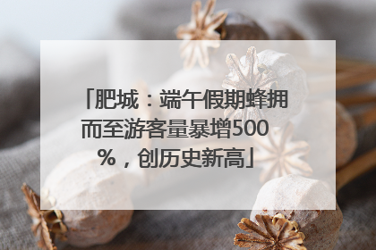 肥城：端午假期蜂拥而至游客量暴增500%，创历史新高