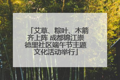 艾草、粽叶、木箭齐上阵 成都锦江崇德里社区端午节主题文化活动举行