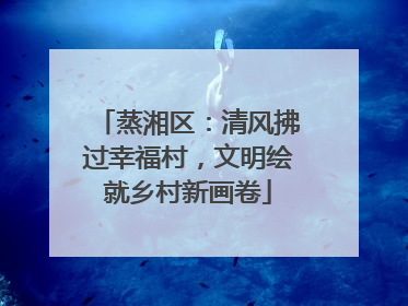 蒸湘区：清风拂过幸福村，文明绘就乡村新画卷