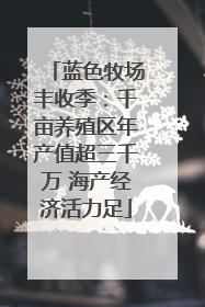 蓝色牧场丰收季：千亩养殖区年产值超三千万 海产经济活力足