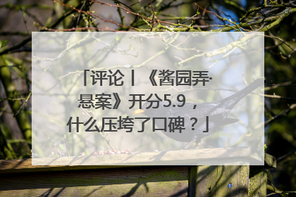 评论丨《酱园弄·悬案》开分5.9，什么压垮了口碑？