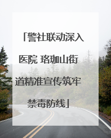 警社联动深入医院 珞珈山街道精准宣传筑牢禁毒防线