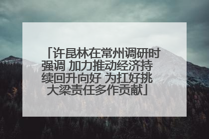 许昆林在常州调研时强调 加力推动经济持续回升向好 为扛好挑大梁责任多作贡献