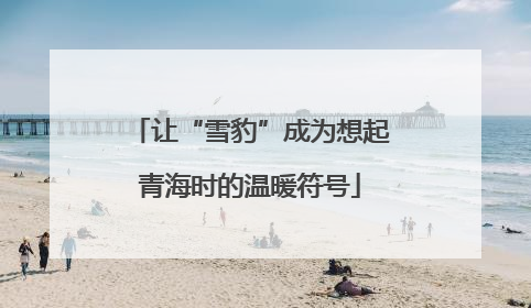 让“雪豹”成为想起青海时的温暖符号