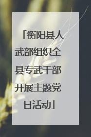 衡阳县人武部组织全县专武干部开展主题党日活动
