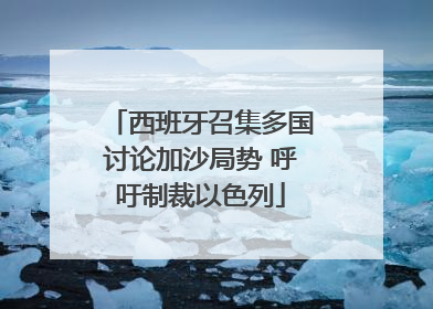 西班牙召集多国讨论加沙局势 呼吁制裁以色列