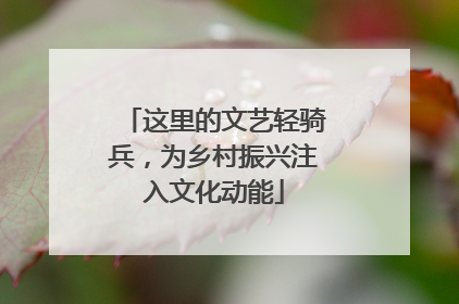 这里的文艺轻骑兵，为乡村振兴注入文化动能