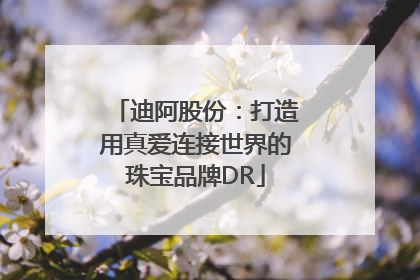 迪阿股份：打造用真爱连接世界的珠宝品牌DR