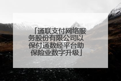 通联支付网络服务股份有限公司以保付通数经平台助保险业数字升级