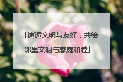 邂逅文明与友好，共绘邻里文明与家庭和睦