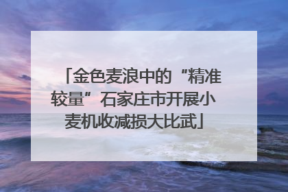 金色麦浪中的“精准较量”石家庄市开展小麦机收减损大比武