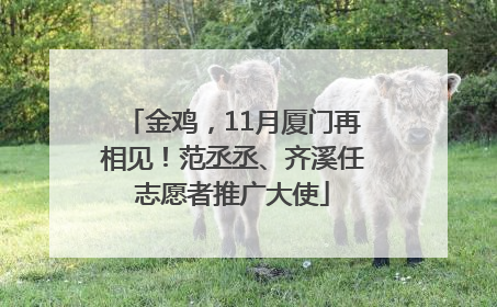 金鸡，11月厦门再相见！范丞丞、齐溪任志愿者推广大使