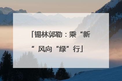 锡林郭勒：乘“新”风向“绿”行