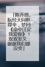 陈乔恩、阮经天同框撑伞，梦回《命中注定我爱你》！双双发文：谢谢我们都没变
