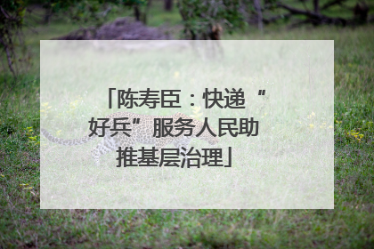 陈寿臣：快递“好兵”服务人民助推基层治理
