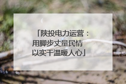 陕投电力运营：用脚步丈量民情 以实干温暖人心