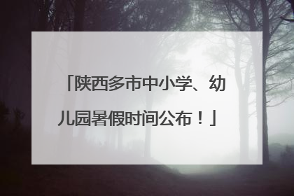 陕西多市中小学、幼儿园暑假时间公布！