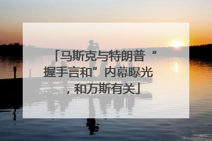 马斯克与特朗普“握手言和”内幕曝光，和万斯有关