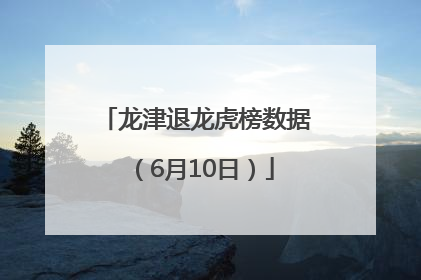 龙津退龙虎榜数据（6月10日）