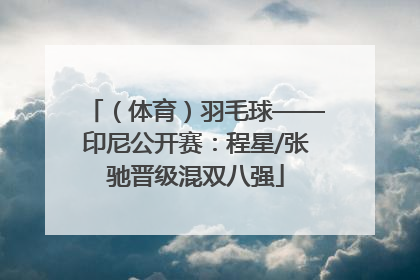 （体育）羽毛球——印尼公开赛：程星/张驰晋级混双八强