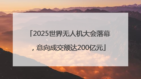 2025世界无人机大会落幕，意向成交额达200亿元