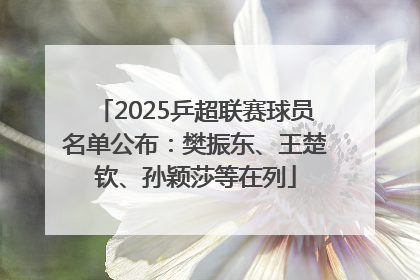 2025乒超联赛球员名单公布：樊振东、王楚钦、孙颖莎等在列