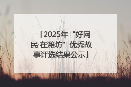 2025年“好网民·在潍坊”优秀故事评选结果公示