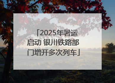 2025年暑运启动 银川铁路部门增开多次列车