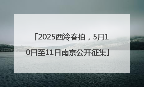 2025西泠春拍，5月10日至11日南京公开征集