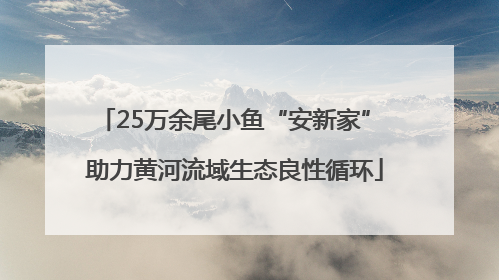 25万余尾小鱼“安新家” 助力黄河流域生态良性循环