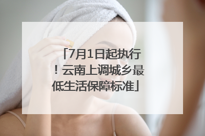 7月1日起执行！云南上调城乡最低生活保障标准